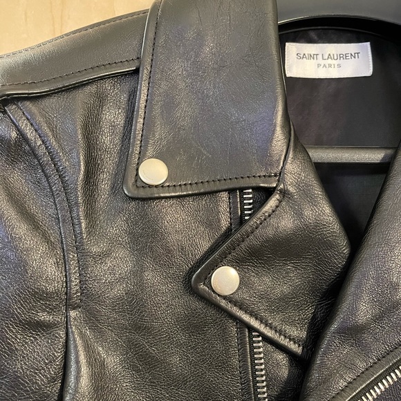 NWT Saint Laurent Leather Moto Jacket - Picture 2 of 15